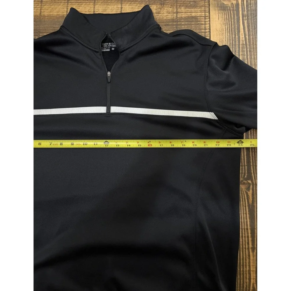 Nike Golf Therma Fit 1/4 Zip Pullover Black White Mens Large